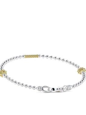 Two-Tone Caviar Beaded Bracelet from Lagos Size 7.5